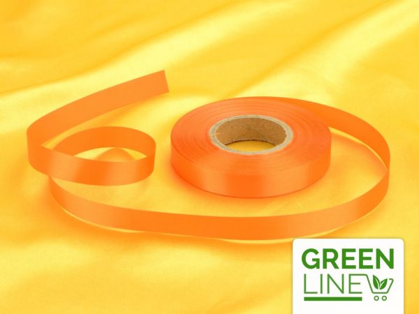 Satin ribbon orange 14mm; 30m GREENLINE