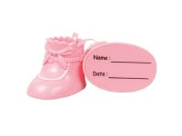 Tortendeko, Babyschuhe rosa, nicht essbar 6,2 cm