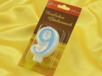 Number candle blue 9