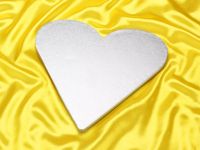 Cake Board heart 30cm silver 5 pieces