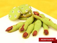 Hexenfinger und Zombie-Kekse Rezeptkarte