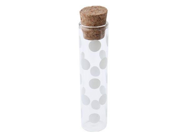 Reagenzglas Weiße Punkte, 10 cm