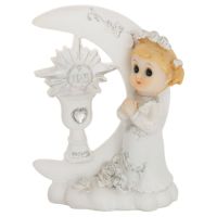 Tortenfigur Kommunion, Mädchen mit Mond, 9 cm