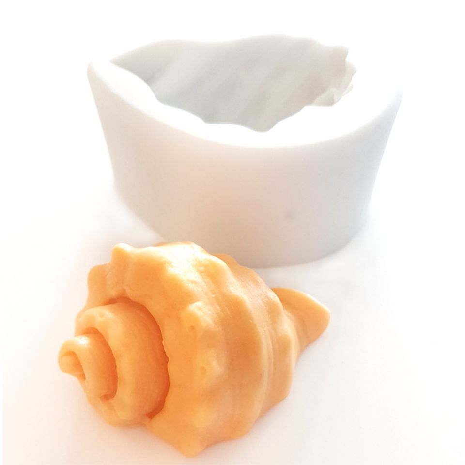 Seifenform Badekugel Muschel – 5 Mulden, Transparent, Lebensmittelecht | G06