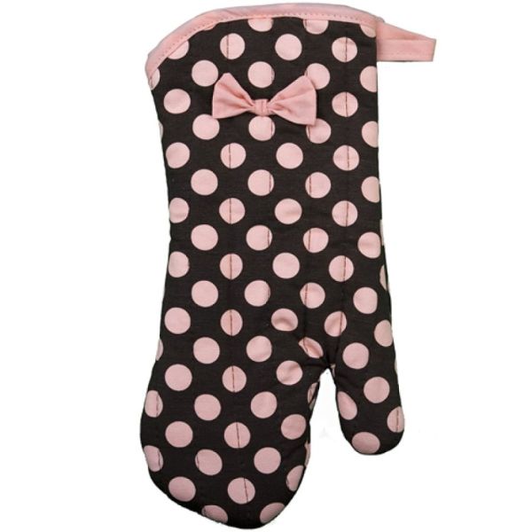 Backhandschuh Polka Dot, Braun-Rosa