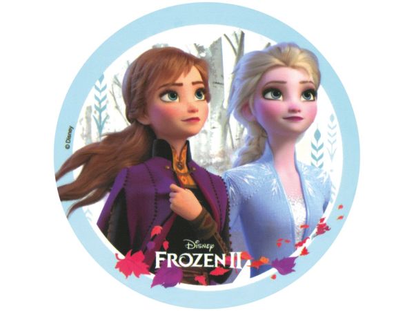 Fondant Paper Frozen 2 with Anna and Elsa round 20cm