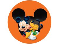 Tortenaufleger Mickey Maus und Pluto, rund 20cm