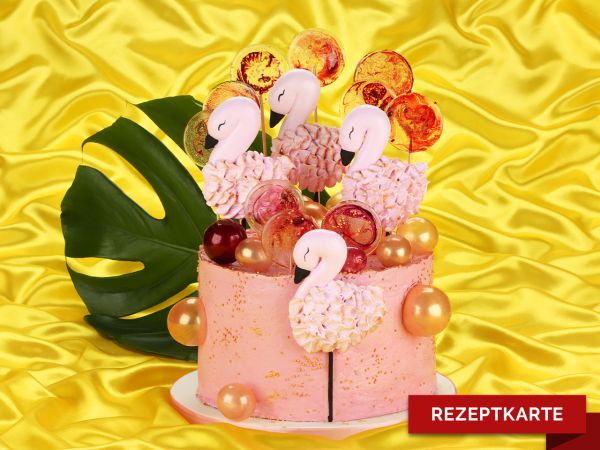 Flamingo-Torte Rezeptkarte