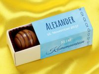 Trüffelstange für 2 Trüffel, individuell, Kommunion/Konfirmation blau