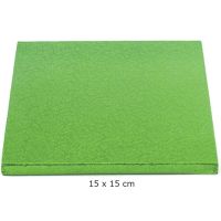 Cake Board, Grün, Quadrat, 15 cm, ~1,2cm dick
