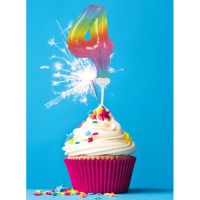 Ballon-Topper Zahl 4 Regenbogen