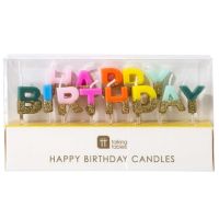 Geburtstagskerzen Set Regenbogen Happy Birthday