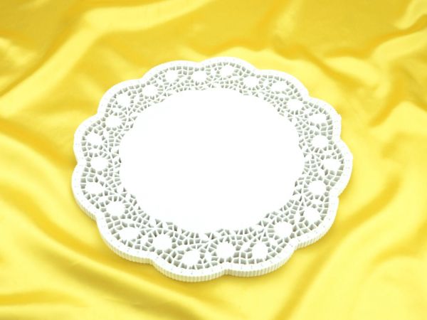 Paper lace doilies circular white 33cm 100 pieces