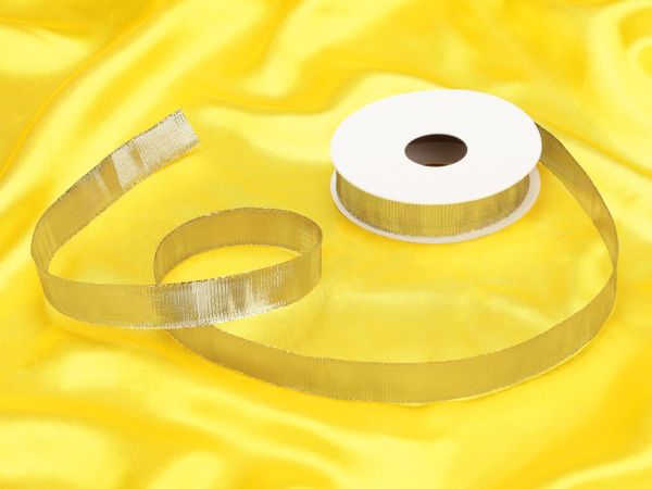 Satin ribbon gold 17mm; 5m