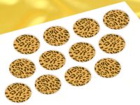 Cupcake buttons leopard yellow 12 pieces