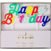Meri Meri Geburtstagskerzen Happy Birthday, Bunt, 11 cm