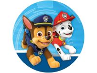 Fondant Paper Paw Patrol Chase and Marshall, round 20cm