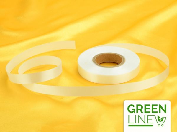 Satin ribbon white 14mm; 30m GREENLINE