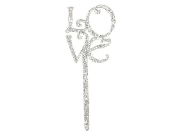 Cupcake Topper Love silber 8 Stück