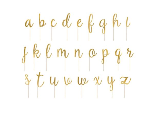 Buchstaben Toppers, gold, 9 - 12,5 cm