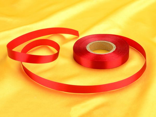Satin ribbon red 14mm; 30m GREENLINE