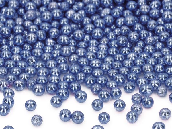 Soft sugar pearls metallic blue 7mm 60g
