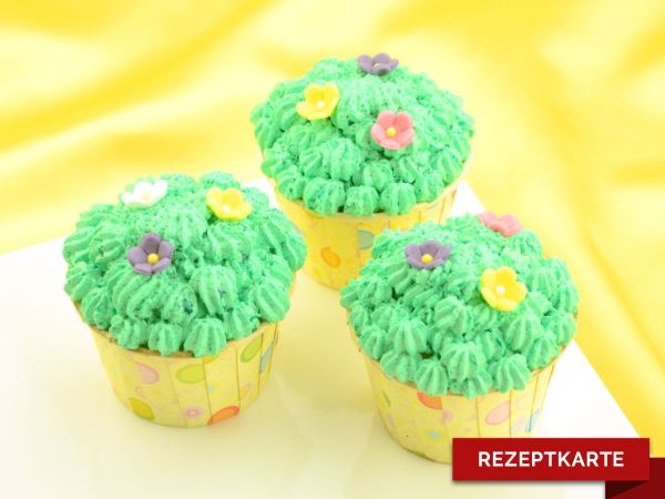 Cupcakes - Frühlingswiese Rezeptkarte
