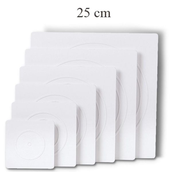 Wilton Tortenplatte, quadrat, 25 cm, mehrstöckige Torten (Stecksystem)