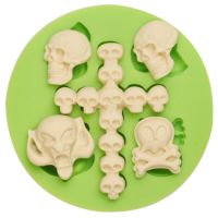 Fondantform Totenköpfe Kreuz