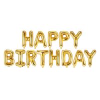 Folienballon Happy Birthday Gold