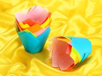 Papierbackform Tulpe farbig sortiert 24 Stück