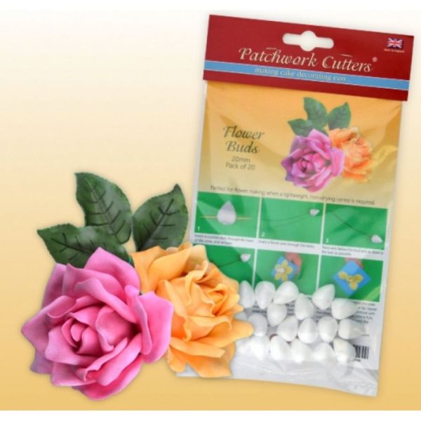 Styroporknospen Fondant blumenkegel 2 cm, 20 Stck.