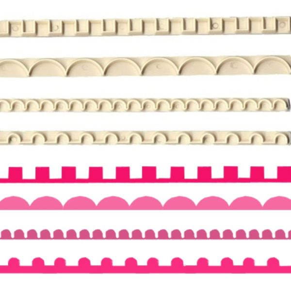FMM Sugarcraft, Fondant-Ausstecher-Set Nr. 3, Dekorrand-Set, 4er