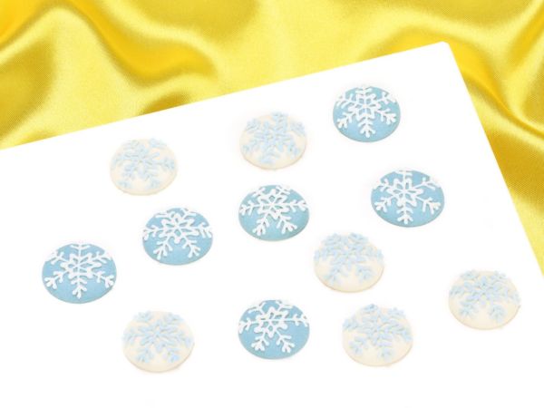 Zuckerdekor Eiskristall Schneeflocken 12 Stück