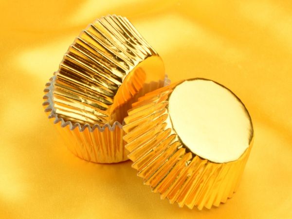 Muffin Cups 50mm aluminium gold 60 pieces