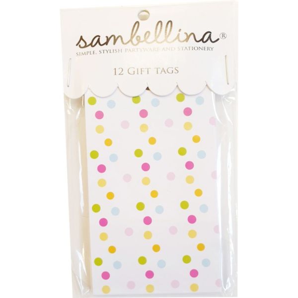 Sambellina Geschenkanhänger 12 Stk. Regenbogen Punkte