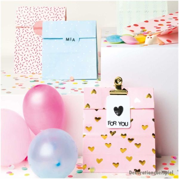 Geschenktüten mit Boden, 10 Stk. inkl. Aufkleber