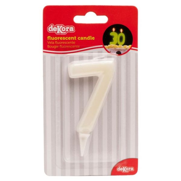Tortenkerze 7, 6 cm, fluoreszierend