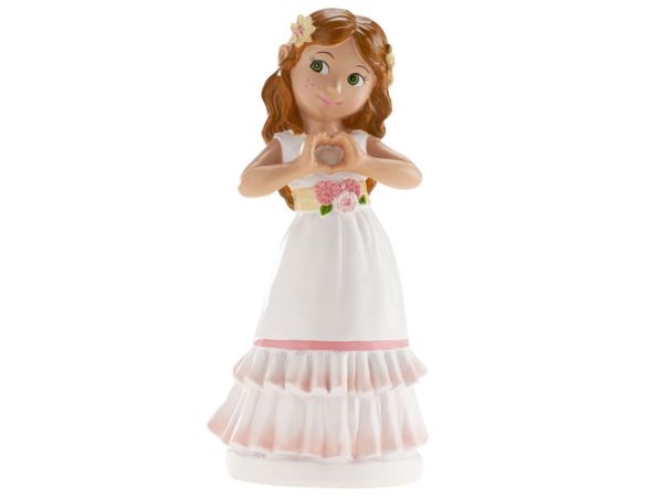 Tortendeko Figur für Kommunion Mädchen, 16 cm