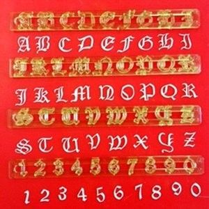 FMM cutter set - uppercase letters and numbers - Old English