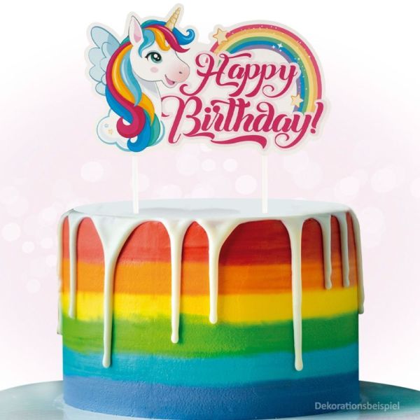 Tortentopper Happy Birthday, Einhorn