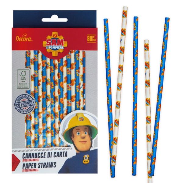 Strohhalme Bio Papier Feuerwehrmann Sam
