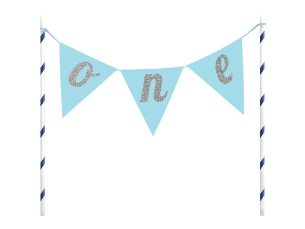 Tortengirlande, Blau, 23 cm, One