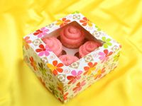 Cupcake box flowers for 4 pieces, set of 2