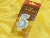 Number candle blue 5