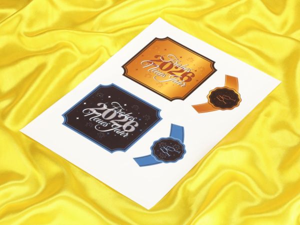 Fondant Paper Champagne Bottle Labels Neues Jahr