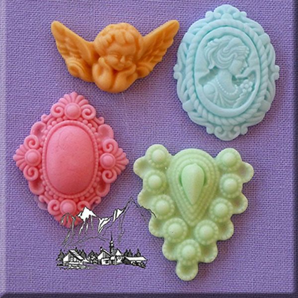Fondantform Cameo Broschen 8 cm