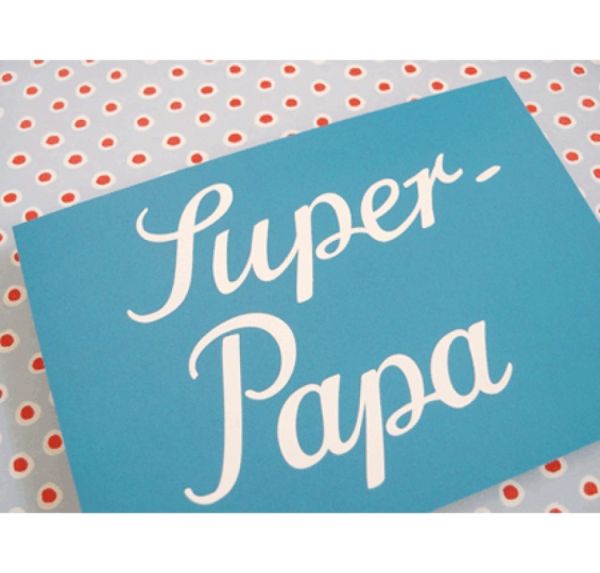 Postkarte Super Papa
