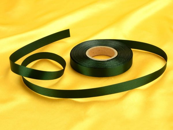 Satin ribbon forest green 14mm; 30m GREENLINE