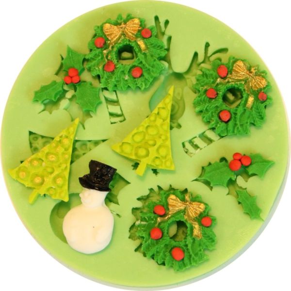 Fondantform Kranz,Stechpalme,Tannenbaum